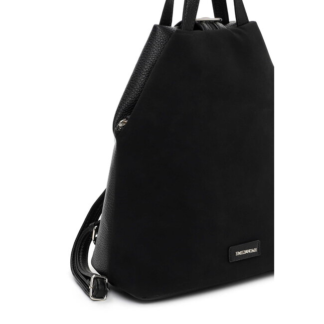 Emily & Noah 'Jeanna' Suèdelook Rugtas - Zwart