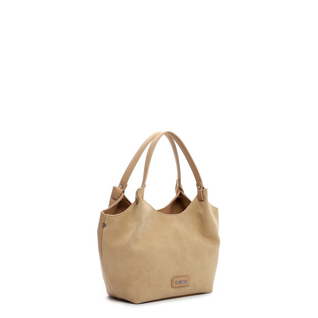 Emily & Noah 'Jeanna' Suèdelook Schouder/Handtas Klein - Zand