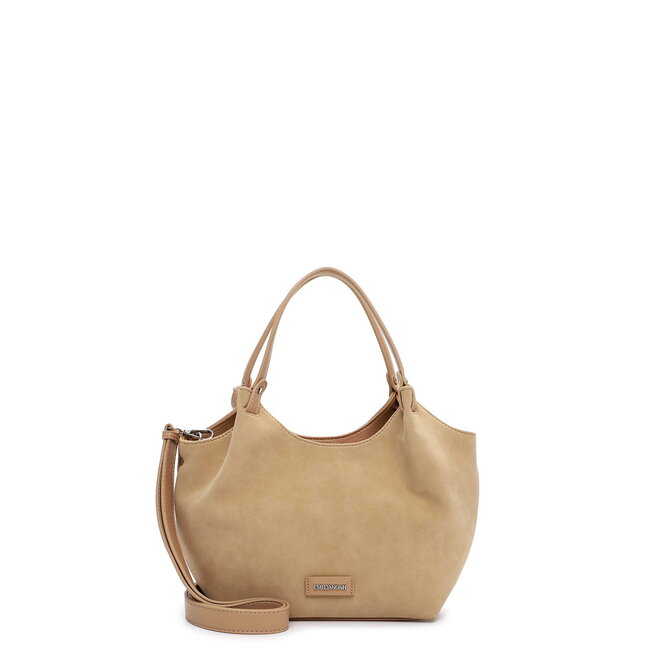 Emily & Noah 'Jeanna' Suèdelook Schouder/Handtas Klein - Zand