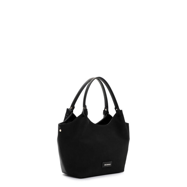 Emily & Noah 'Jeanna' Suèdelook Schouder/Handtas Klein - Zwart