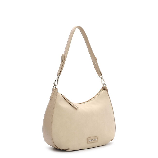 Emily & Noah 'Jeanna' Suèdelook Schouder/Handtas Groot - Beige