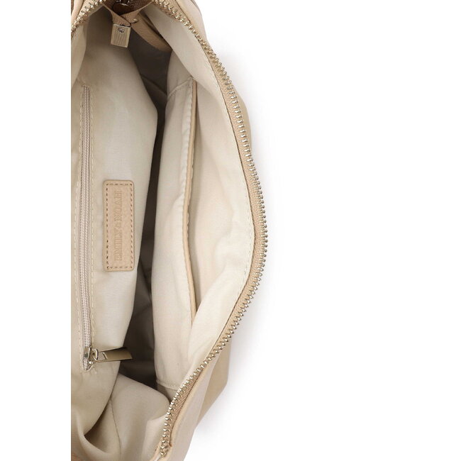 Emily & Noah 'Jeanna' Suèdelook Schouder/Handtas Groot - Beige