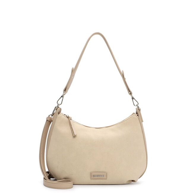 Emily & Noah 'Jeanna' Suèdelook Schouder/Handtas Groot - Beige