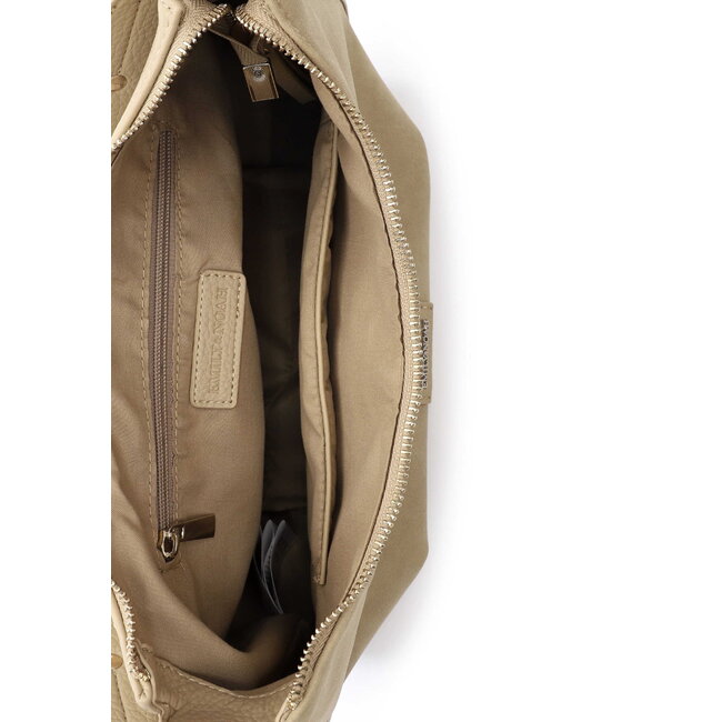 Emily & Noah 'Jeanna' Suèdelook Schouder/Handtas Groot - Kaki