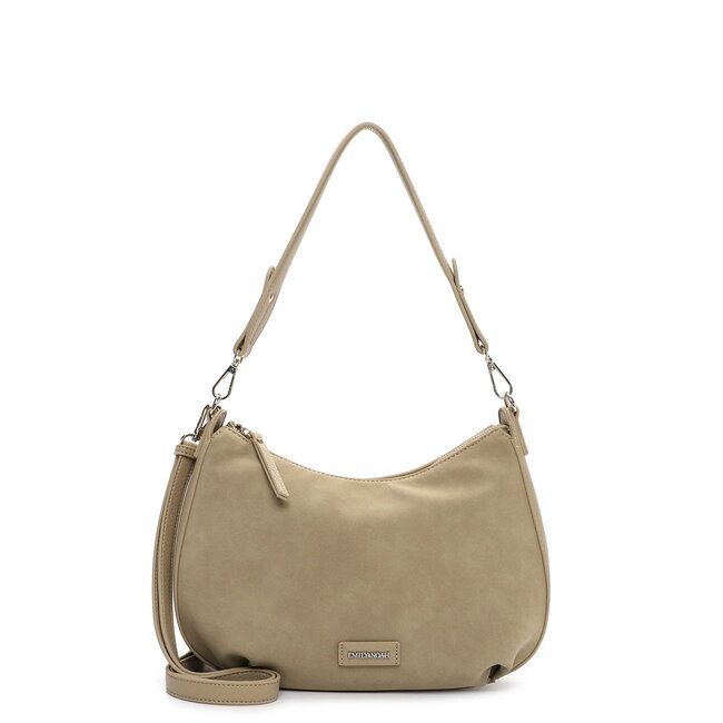 Emily & Noah 'Jeanna' Suèdelook Schouder/Handtas Groot - Kaki