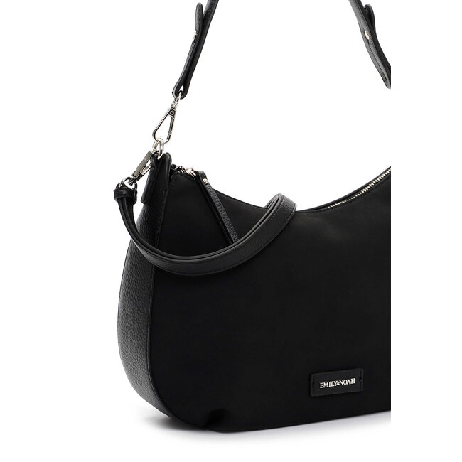 Emily & Noah 'Jeanna' Suèdelook Schouder/Handtas Groot - Zwart