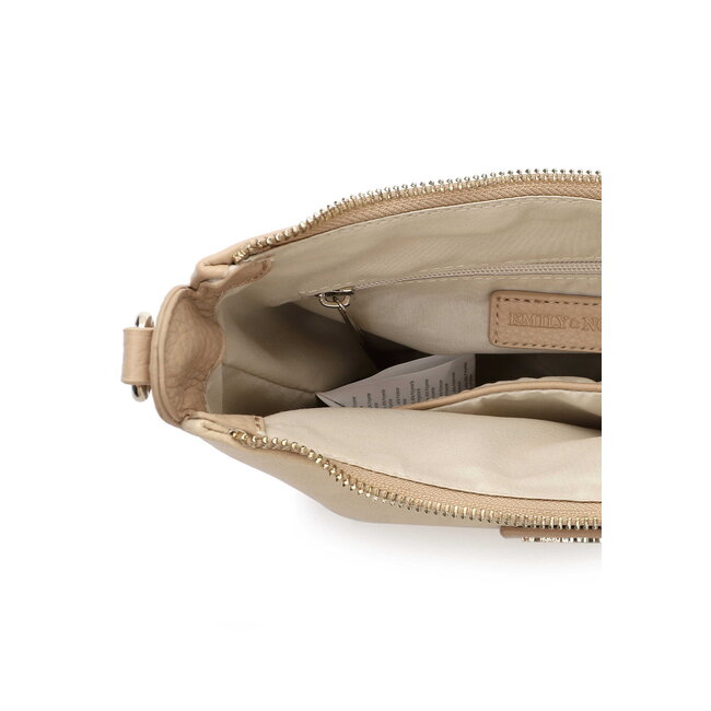 Emily & Noah 'Jeanna' Suèdelook Schoudertas Klein - Beige