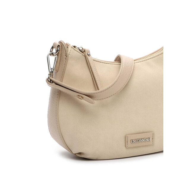 Emily & Noah 'Jeanna' Suèdelook Schoudertas Klein - Beige