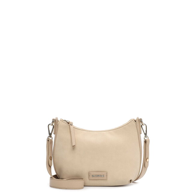 Emily & Noah 'Jeanna' Suèdelook Schoudertas Klein - Beige