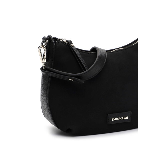Emily & Noah 'Jeanna' Suèdelook Schoudertas Klein - Zwart