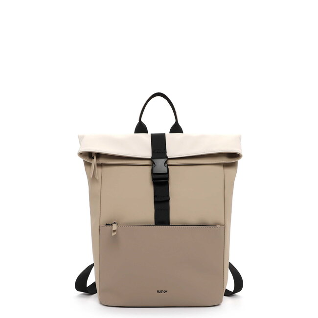 Emily & Noah 'Pessac Rue 09' Rolltop Rugzak -Zand/Taupe/Ecru