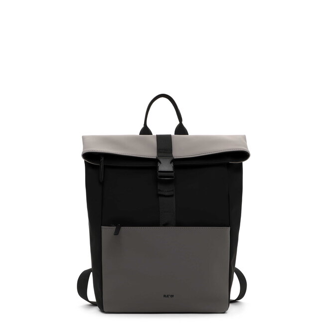 Emily & Noah 'Pessac Rue 09' Rolltop Rugzak -Zwart/Grijs