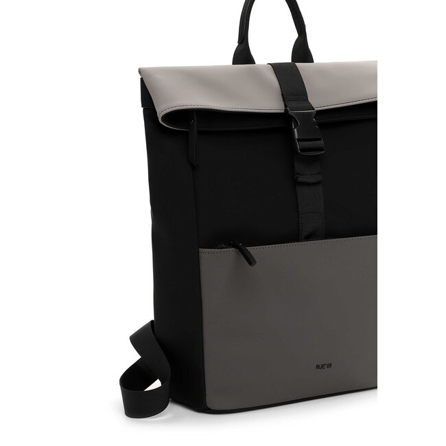 Emily & Noah 'Pessac Rue 09' Rolltop Rugzak -Zwart/Grijs