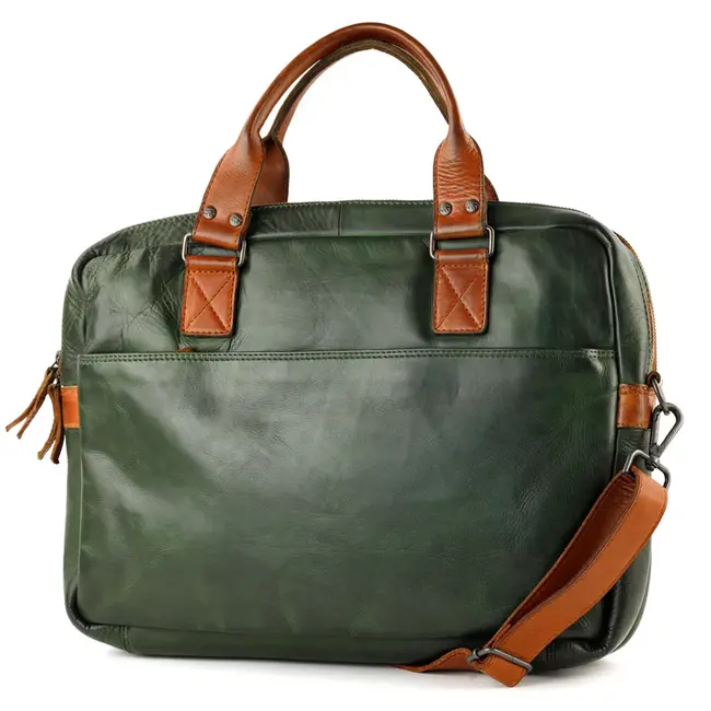 Bear Design  'Leandro' Groen/Cognac - CL32843 Cow Lavato Collectie