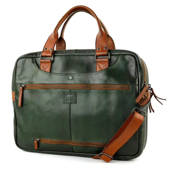 Bear Design  'Leandro' Groen/Cognac - CL32843 Cow Lavato Collectie