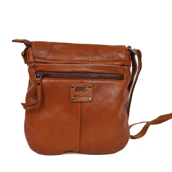 Bear Design 'Jip' Schoudertas met flap Cognac -  MJ1995