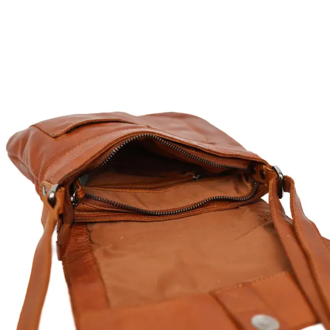 Bear Design 'Jip' Schoudertas met flap Cognac -  MJ1995