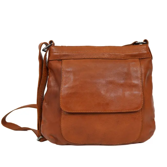 Bear Design 'Merle' Schoudertas met voorvak Cognac -  MJ2034