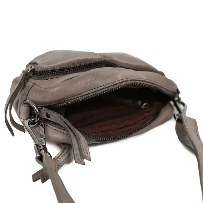 Bear Design 'Amber' Klein schoudertasje met voorvakjes Grijs -  MJ2035