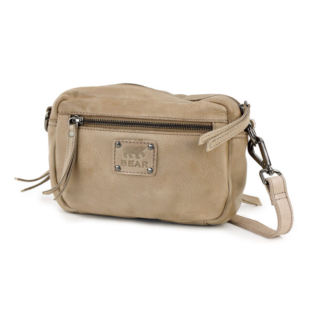 Bear Design 'Amber' Klein schoudertasje met voorvakjes Taupe -  MJ2035