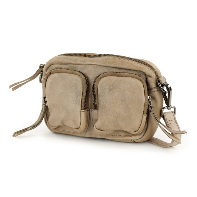 Bear Design 'Amber' Klein schoudertasje met voorvakjes Taupe -  MJ2035