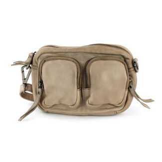 Bear Design 'Amber' Klein schoudertasje met voorvakjes Taupe -  MJ2035
