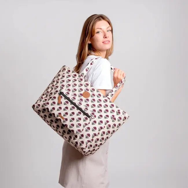 Cabaïa  Maxi Tote Bag 'Quilted Twill' - Aruba