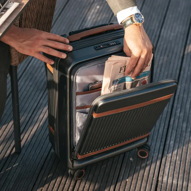 The Chesterfield Brand Handbagage Koffer met Voorvak 'Zuna' Urban Graphite