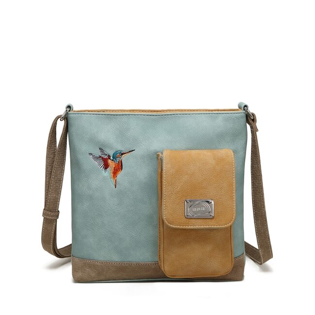 Hi-di-Hi 'Quack' Crossbody Bag Light Blue/Peach