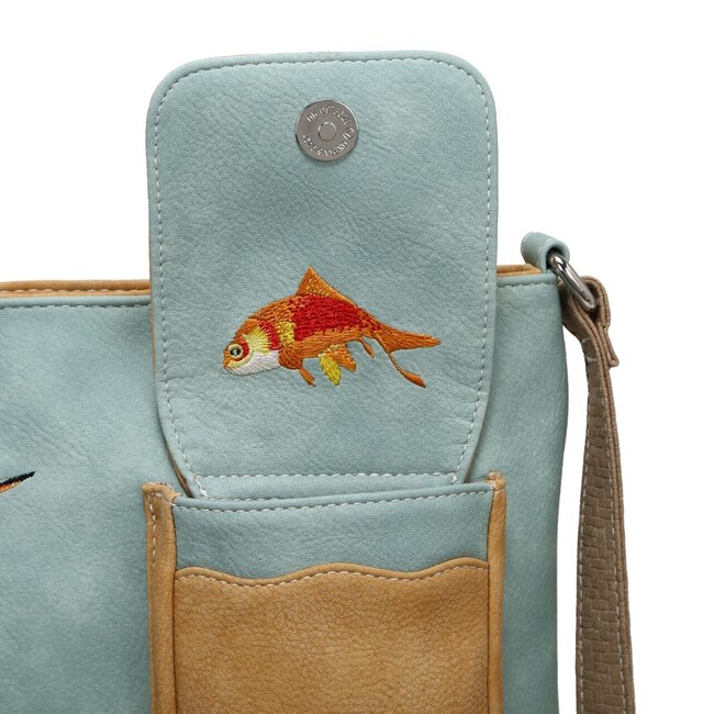 Hi-di-Hi 'Quack' Crossbody Bag Light Blue/Peach
