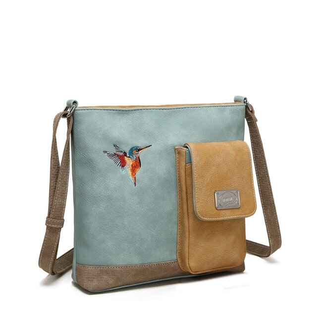 Hi-di-Hi 'Quack' Crossbody Bag Light Blue/Peach