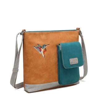 Hi-di-Hi 'Quack' Crossbody Bag Orange/Petrol