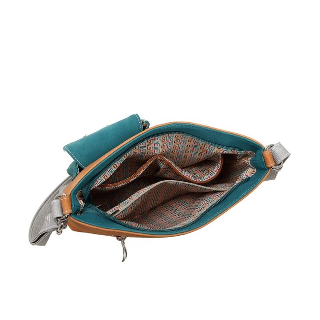 Hi-di-Hi 'Quack' Crossbody Bag Orange/Petrol