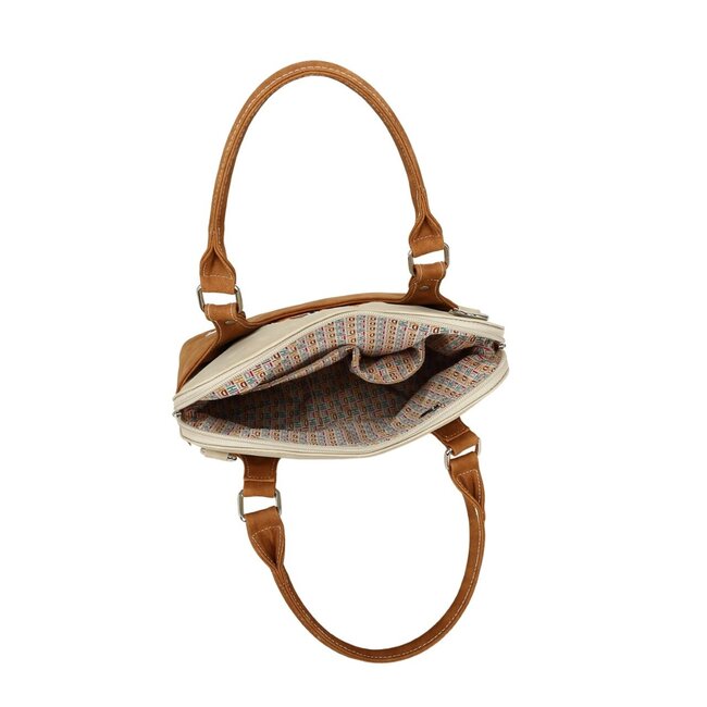 Hi-di-Hi 'Pippo' Hand/Schoudertas Cognac/Beige