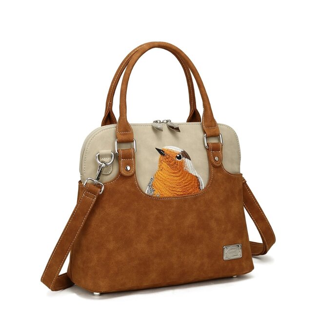 Hi-di-Hi 'Pippo' Hand/Schoudertas Cognac/Beige