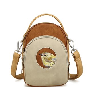Hi-di-Hi 'Ditty' Crossbody Bag  Beige/Cognac/Peach