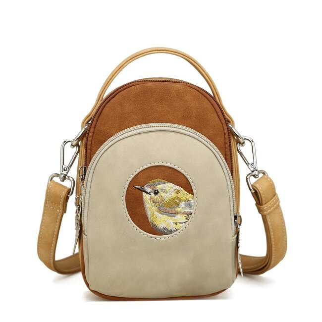 Hi-di-Hi 'Ditty' Crossbody Bag  Beige/Cognac/Peach