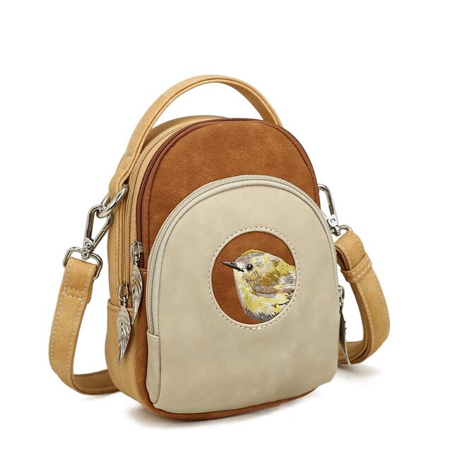 Hi-di-Hi 'Ditty' Crossbody Bag  Beige/Cognac/Peach