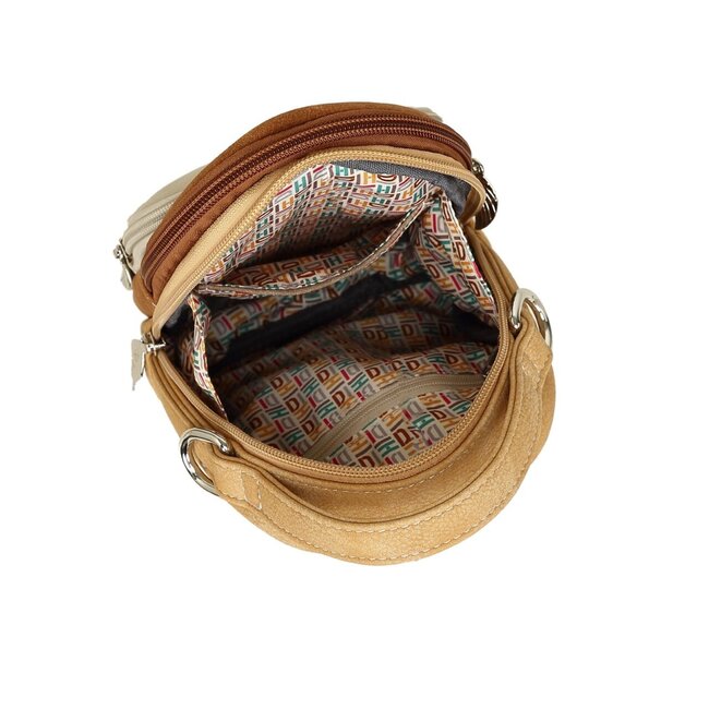 Hi-di-Hi 'Ditty' Crossbody Bag  Beige/Cognac/Peach