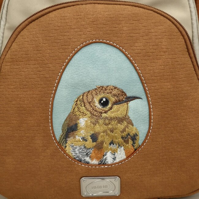 Hi-di-Hi 'Eggy' Hand/Schoudertas/Rugzak Cognac/Beige