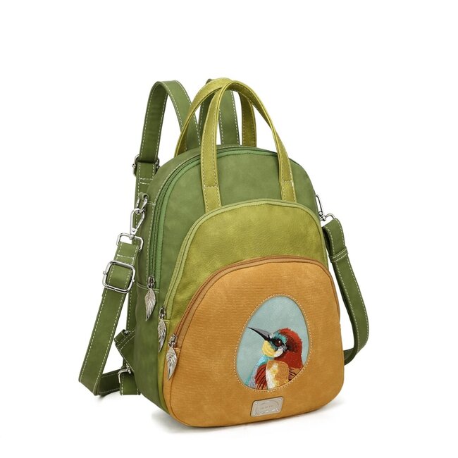 Hi-di-Hi 'Eggy' Hand/Schoudertas/Rugzak Peach/L.Green/Green