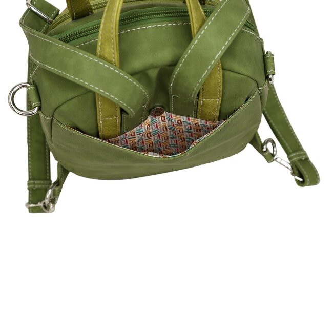 Hi-di-Hi 'Eggy' Hand/Schoudertas/Rugzak Peach/L.Green/Green