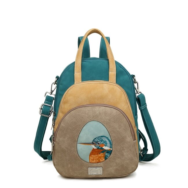 Hi-di-Hi 'Eggy' Hand/Schoudertas/Rugzak Beige/Peach/Petrol