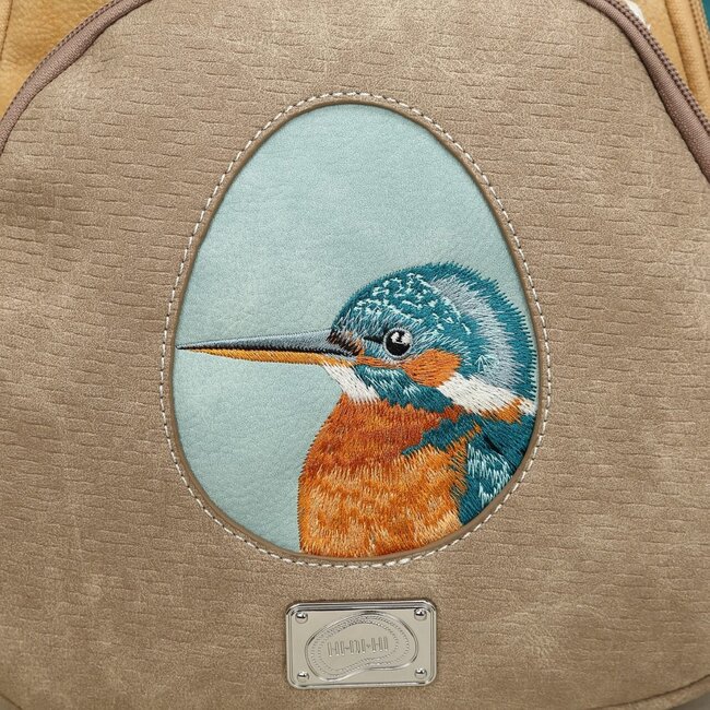 Hi-di-Hi 'Eggy' Hand/Schoudertas/Rugzak Beige/Peach/Petrol