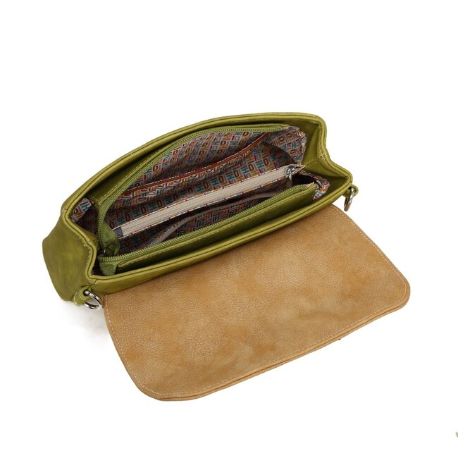 Hi-di-Hi 'Twiggle' Clutch/Crossbody Green/Peach