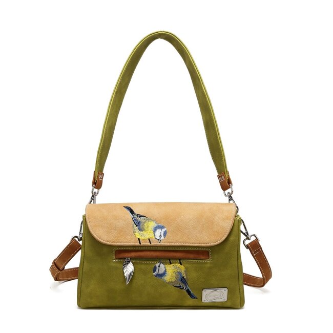 Hi-di-Hi 'Twiggle' Clutch/Crossbody Green/Peach