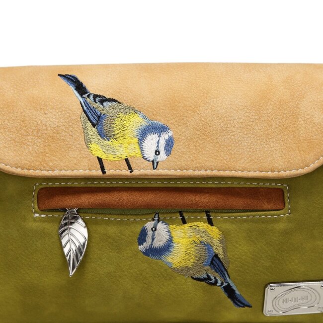 Hi-di-Hi 'Twiggle' Clutch/Crossbody Green/Peach
