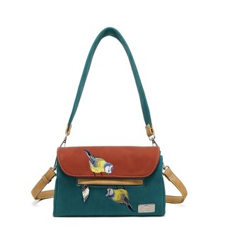 Hi-di-Hi 'Twiggle' Clutch/Crossbody Petrol/Red