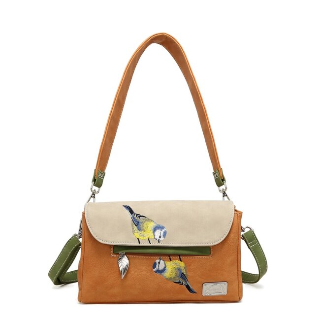 Hi-di-Hi 'Twiggle' Clutch/Crossbody Orange/Beige