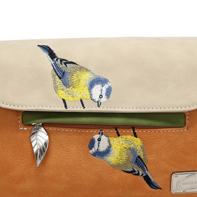 Hi-di-Hi 'Twiggle' Clutch/Crossbody Orange/Beige